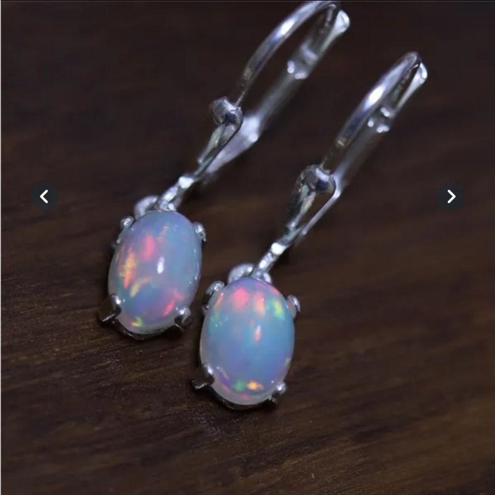 Beautiful White Opal Earrings